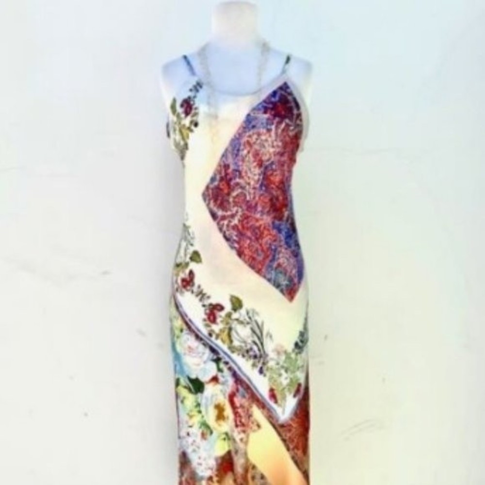 NWT Paparazzi by Biz Midi Floral Print Satin Bias cut Slip Dress Size L